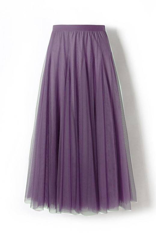 Airy Pleated Tulle Skirt In Twenty Colorways - Grape