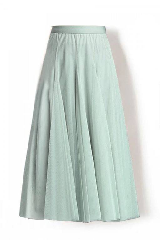 Airy Pleated Tulle Skirt In Twenty Colorways - Mint