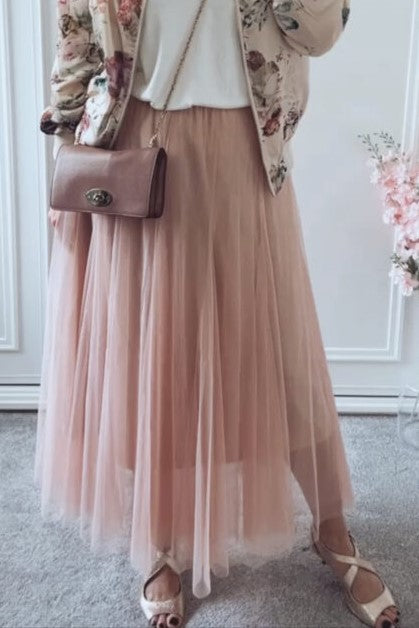 Airy Pleated Tulle Skirt In Twenty Colorways - Pink - 2