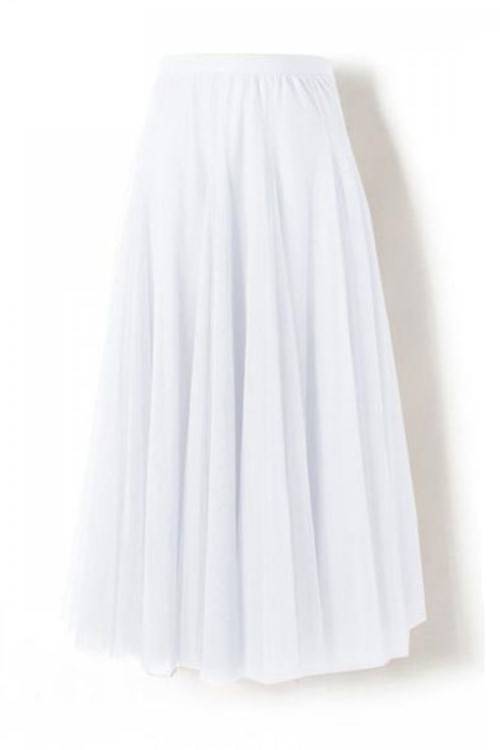 Airy Pleated Tulle Skirt In Twenty Colorways - white