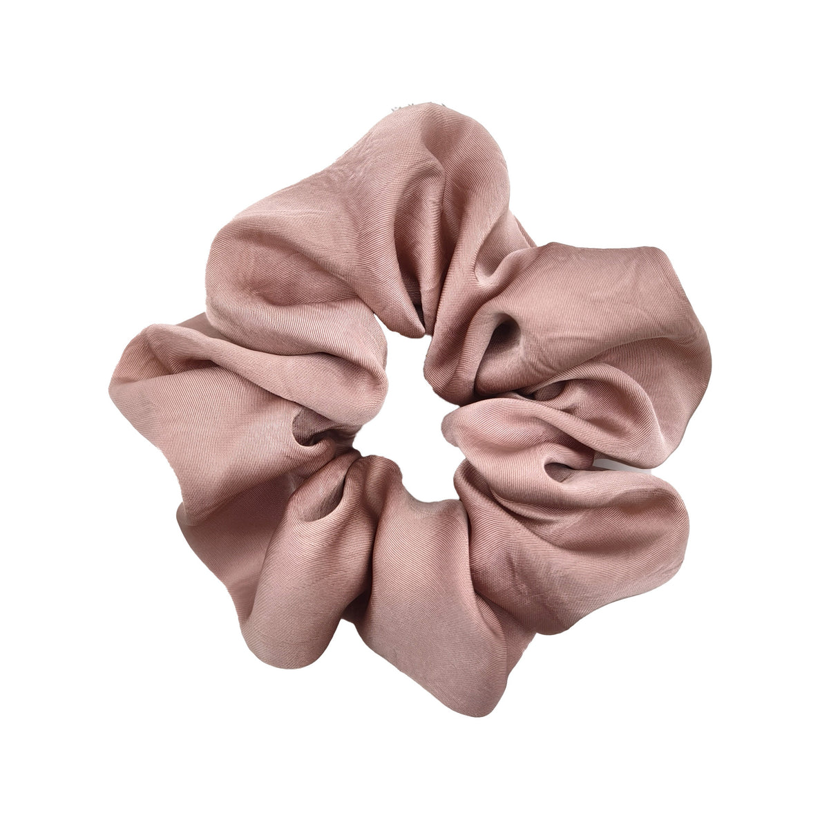 Embossed Satin Puff Hair Scrunchie - Peach