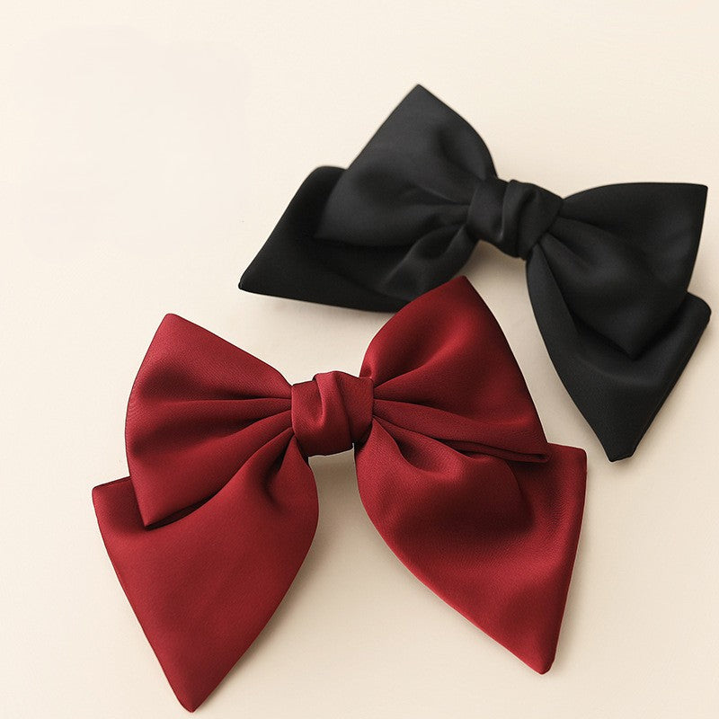 Tailored Satin Bow Hair Barrette - view 1