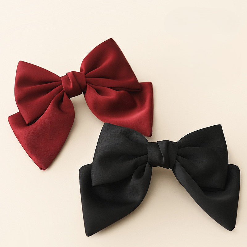 Tailored Satin Bow Hair Barrette - view 2