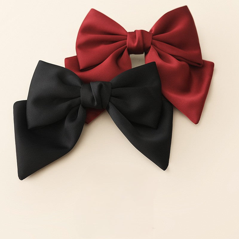 Tailored Satin Bow Hair Barrette - view 3