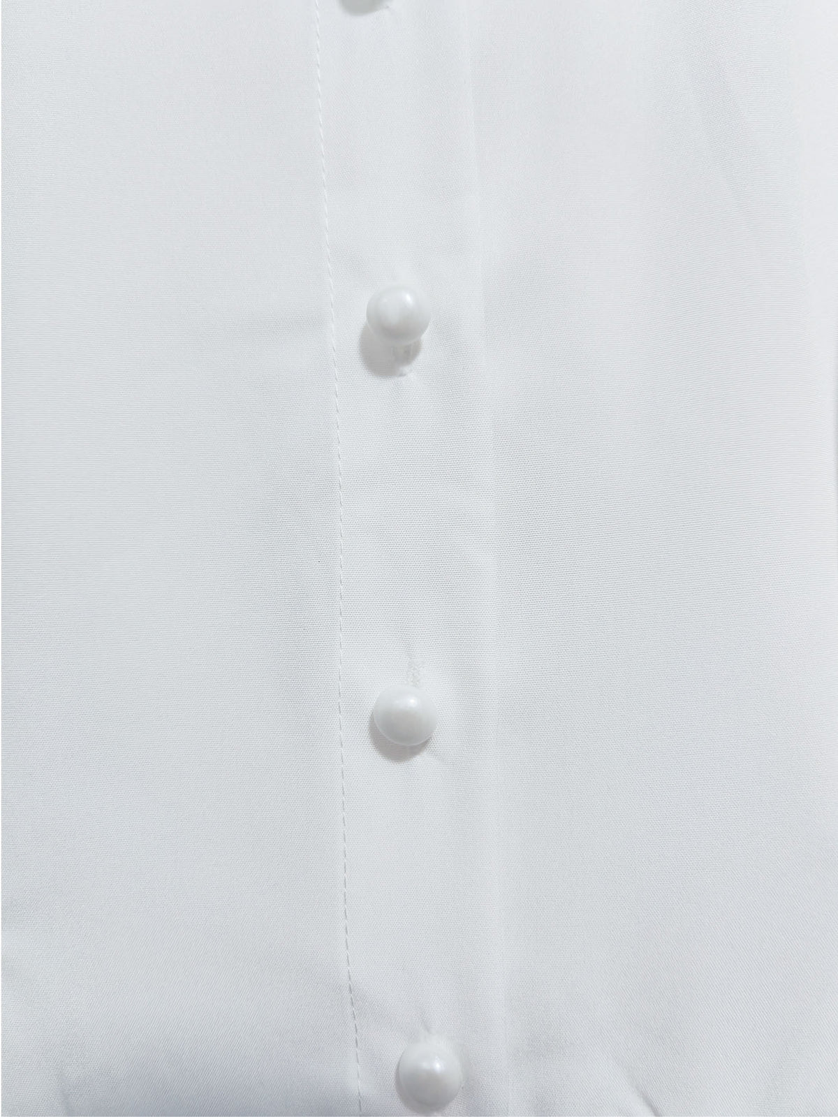 Puff Sleeve Button Down Maxi Dress - White - 2