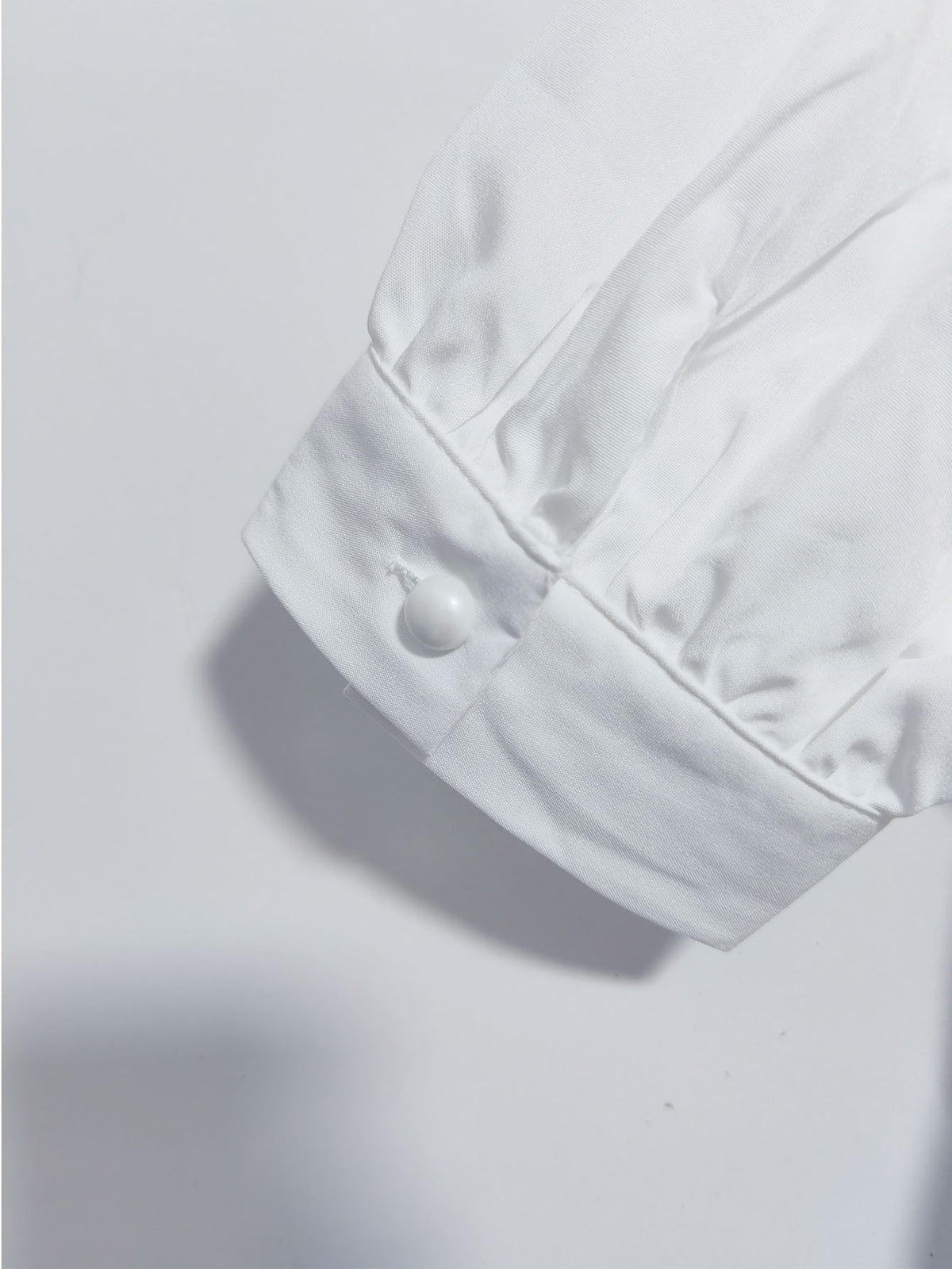 Puff Sleeve Button Down Maxi Dress - White - 3