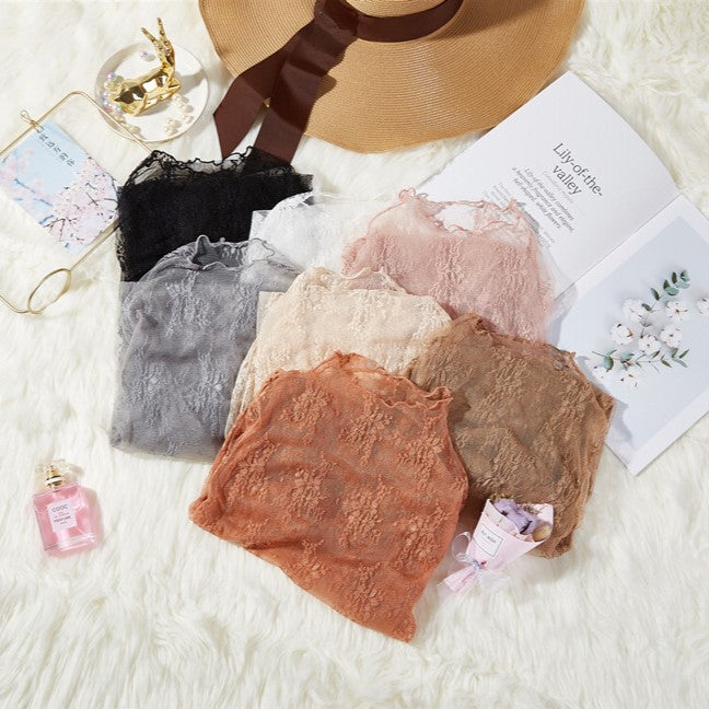 Delicate Floral Lace Mesh Top - view 1