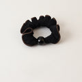 Beaded Satin Hair Scrunchie - Black