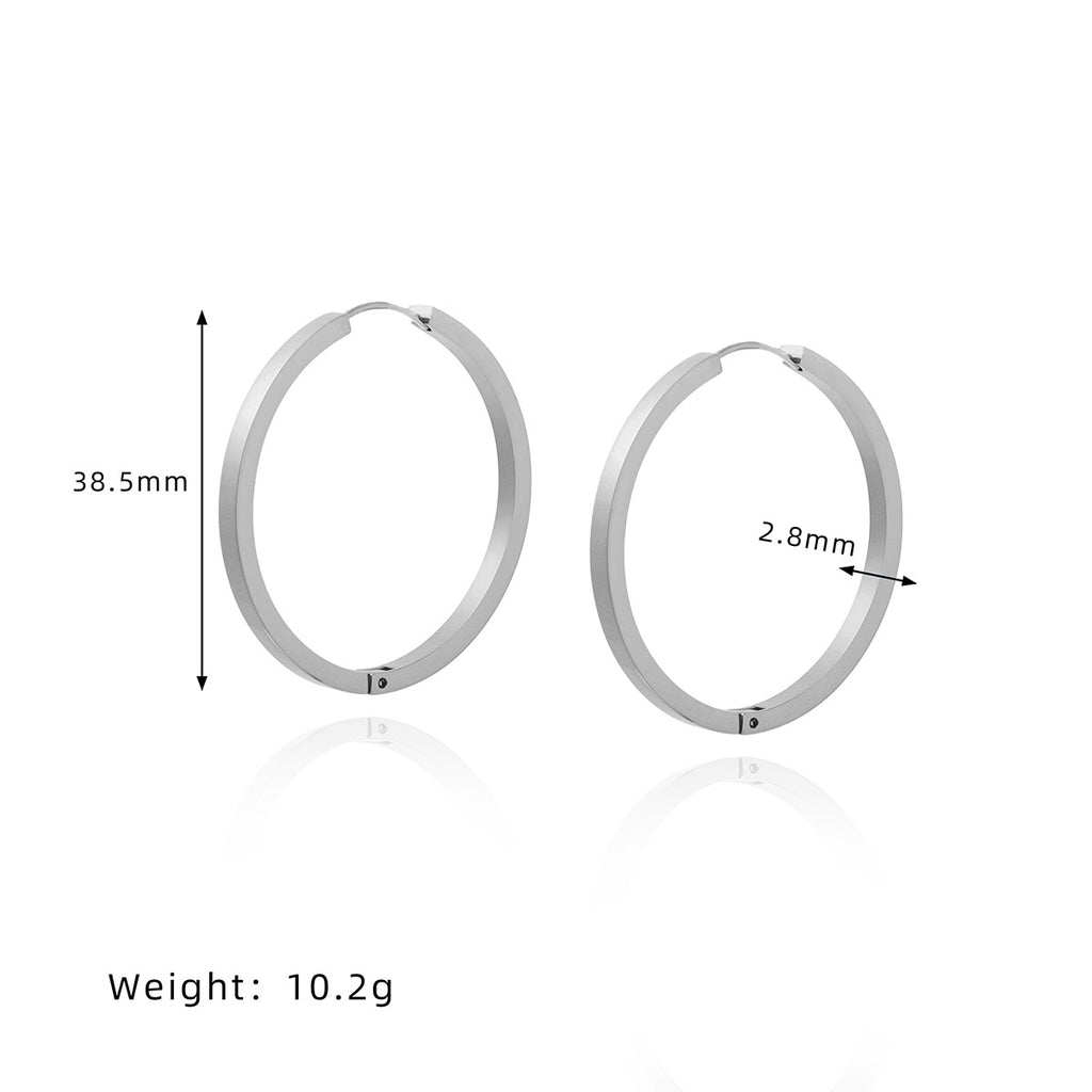 Oversized Thin Hoop Earrings for Everyday - Silvery
