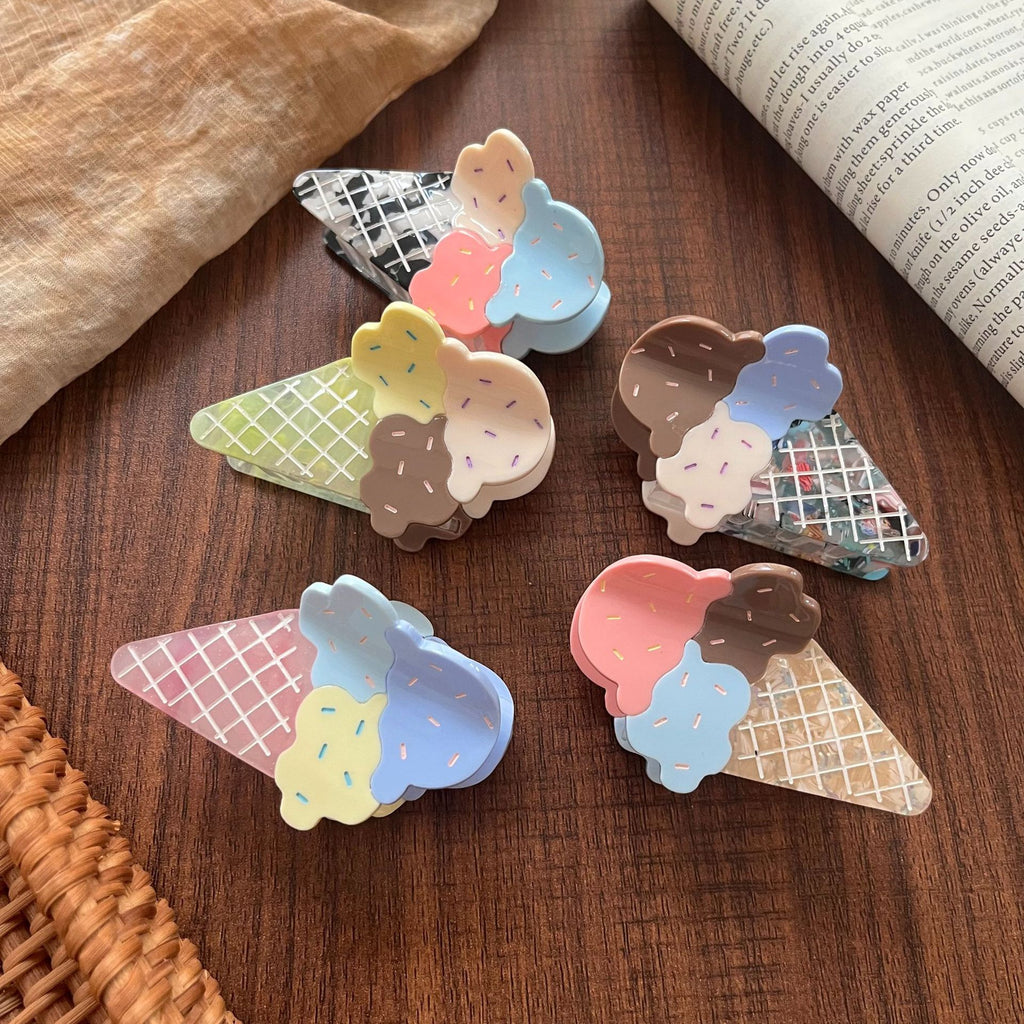 Triple Scoop Ice Cream Hair Claw Clip