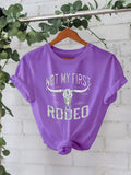 Retro Western Cowgirl Slogan Crewneck T-Shirt - Purple