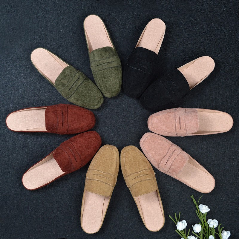 Faux Suede Penny Loafer Mules
