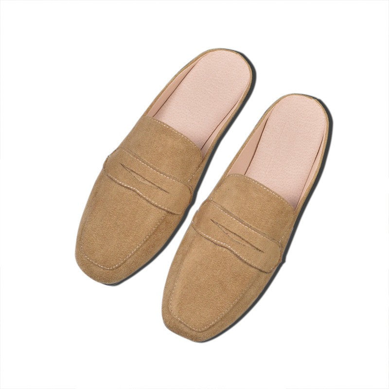 Faux Suede Penny Loafer Mules