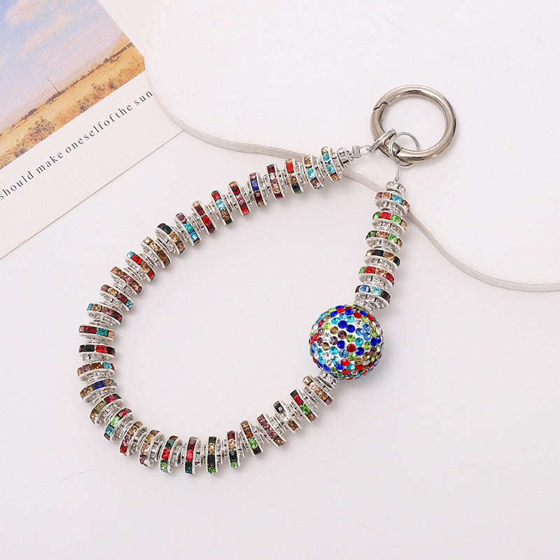 Crystal Bead Wristlet Keychain for Phone and Keys - Colorful