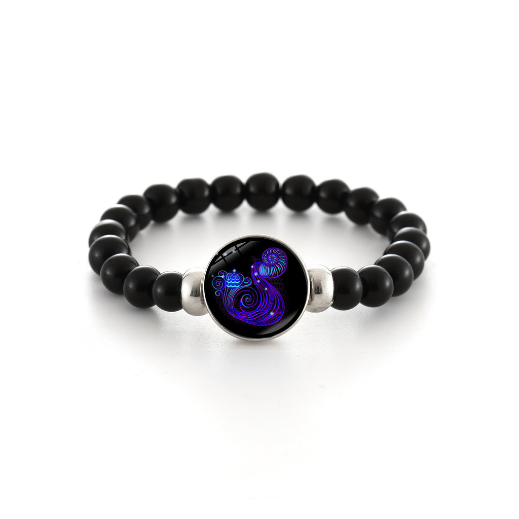 Zodiac Constellation Beaded Stretch Bracelet - Aquarius