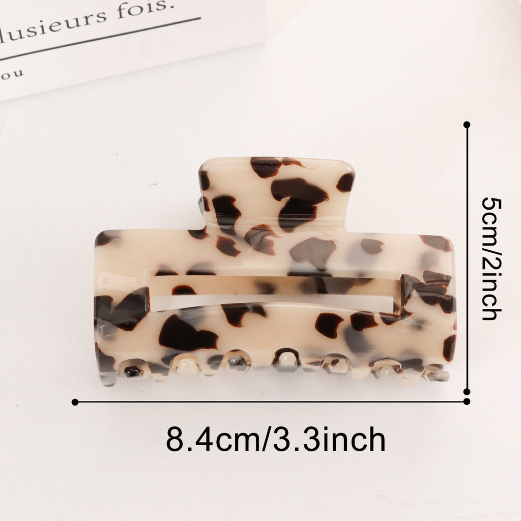 Cutout Rectangle Hair Claw Clip in Two Sizes - Beige
