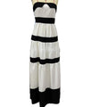 Strapless Tiered Colorblock Maxi Dress - White