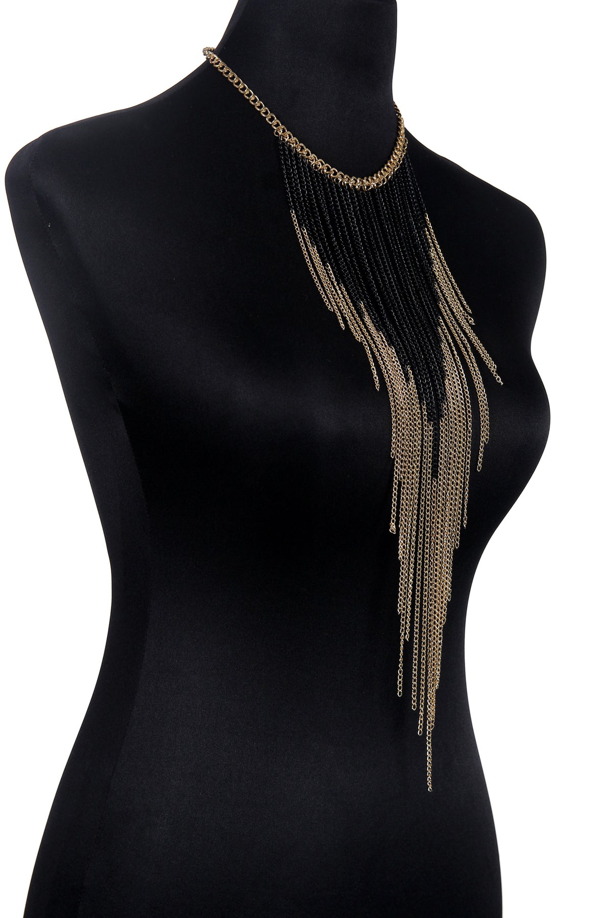 Layered Chain Fringe Bib Body Chain - Gold - 1
