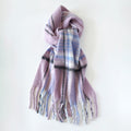 Oversized Blanket Scarf With Tassel Ends - Purple