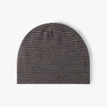 Fine Stripe Fleece Lined Slouch Beanie - Coffee