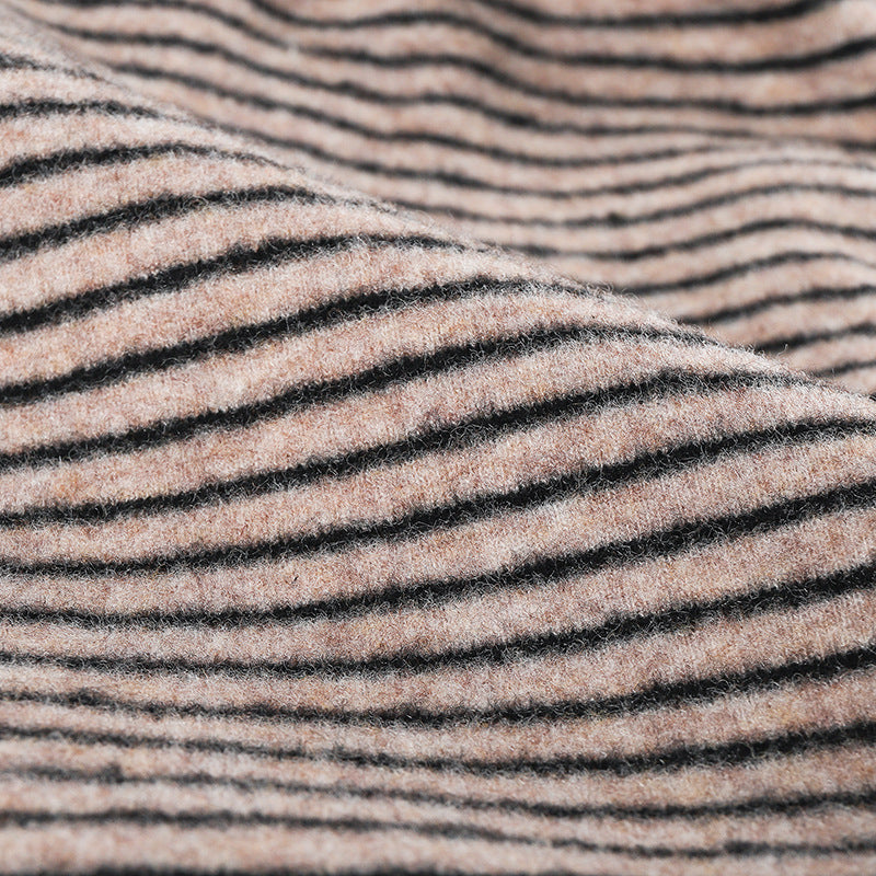 Fine Stripe Fleece Lined Slouch Beanie - view 1