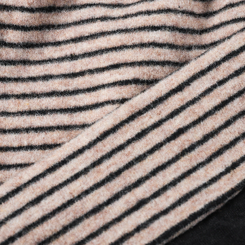 Fine Stripe Fleece Lined Slouch Beanie - view 2