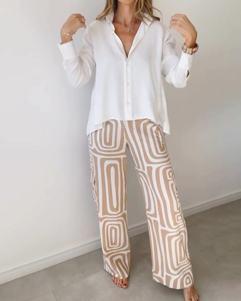 Geometric Print Shirt And Trouser Set - view 1