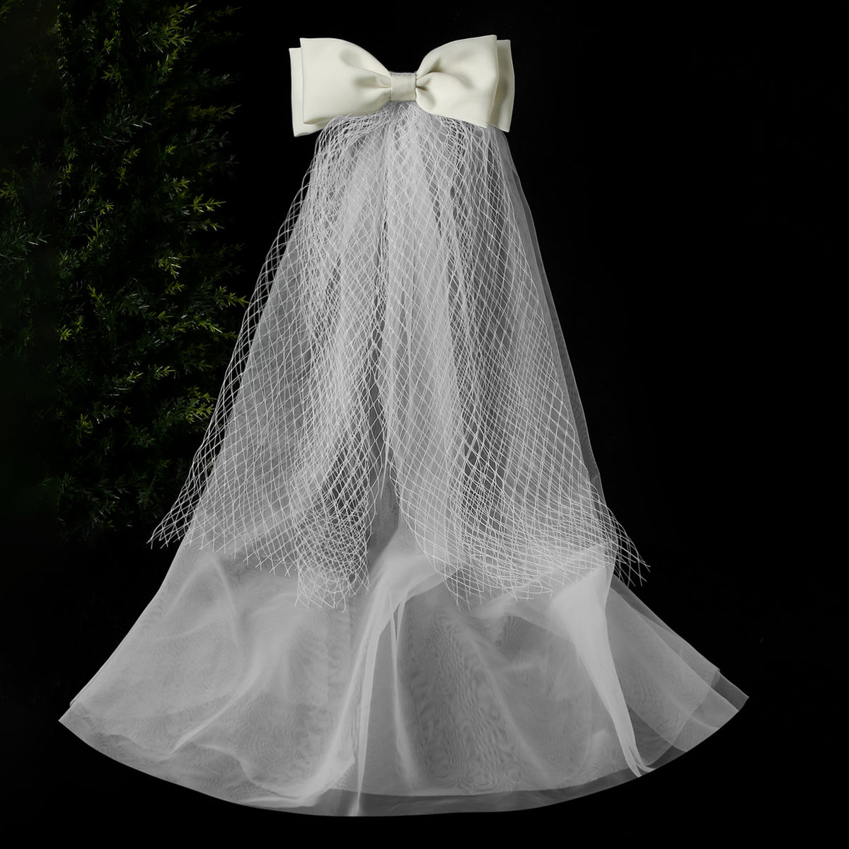 Tulle Bow Hair Clip With Long Streamers - 13White