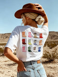 Rodeo Boots Back Print Relaxed Tee - White