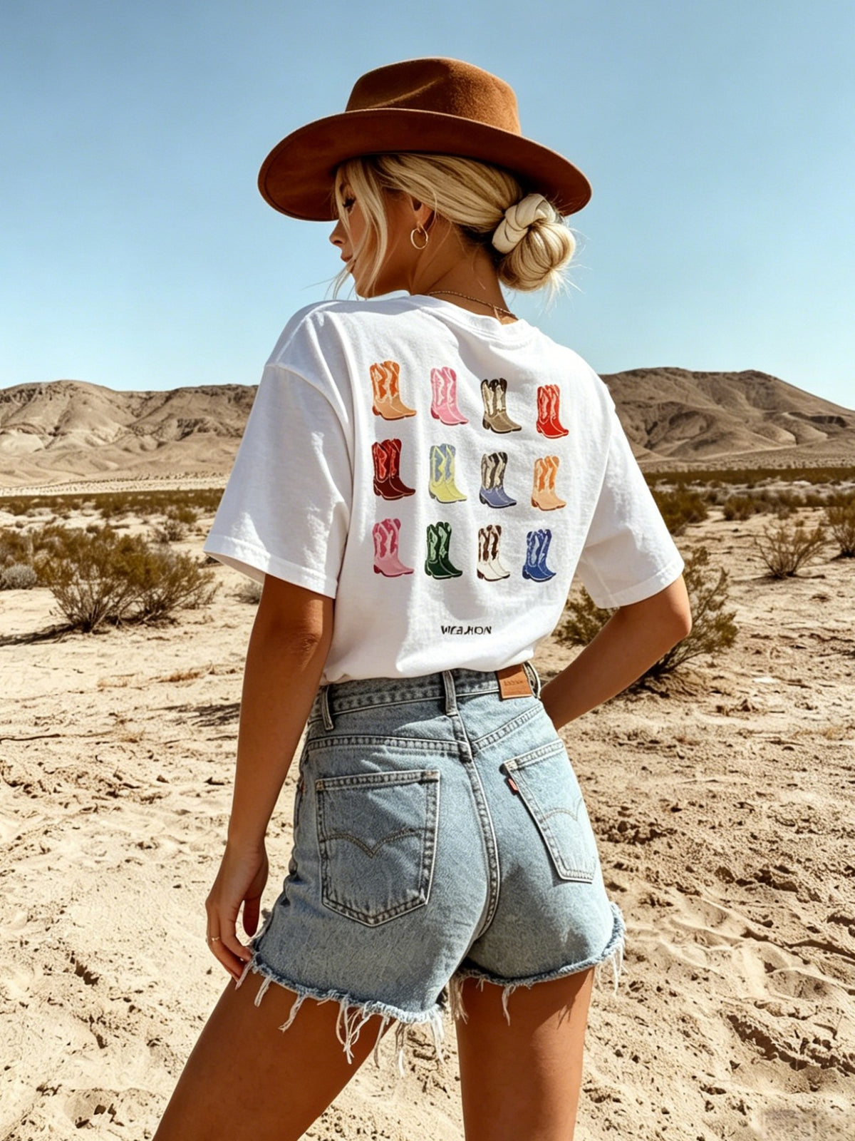 Rodeo Boots Back Print Relaxed Tee - White - 4