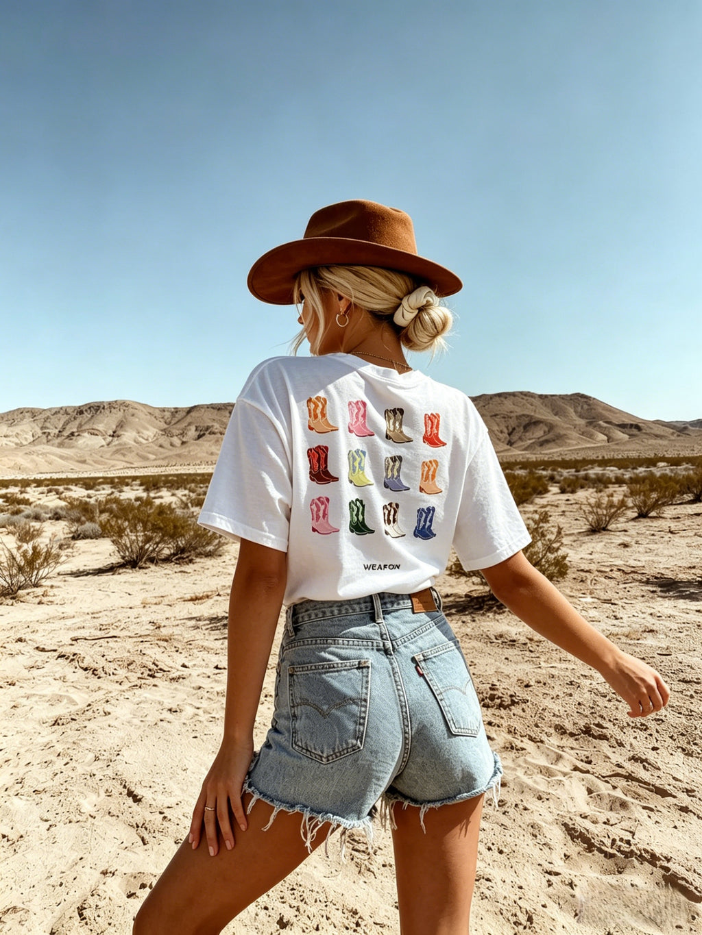 Rodeo Boots Back Print Relaxed Tee - White - 6