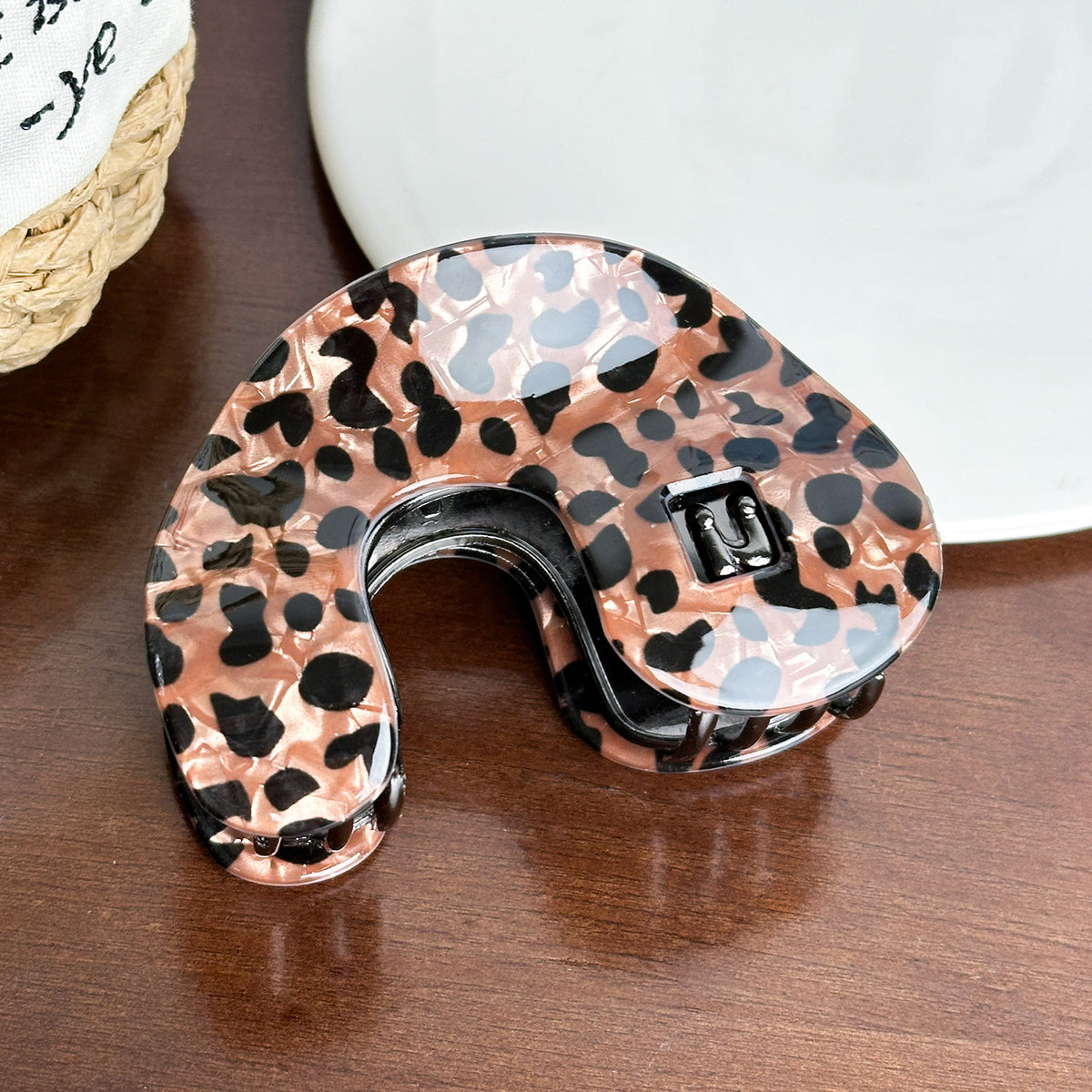 Leopard Print Hair Claw Clip - C
