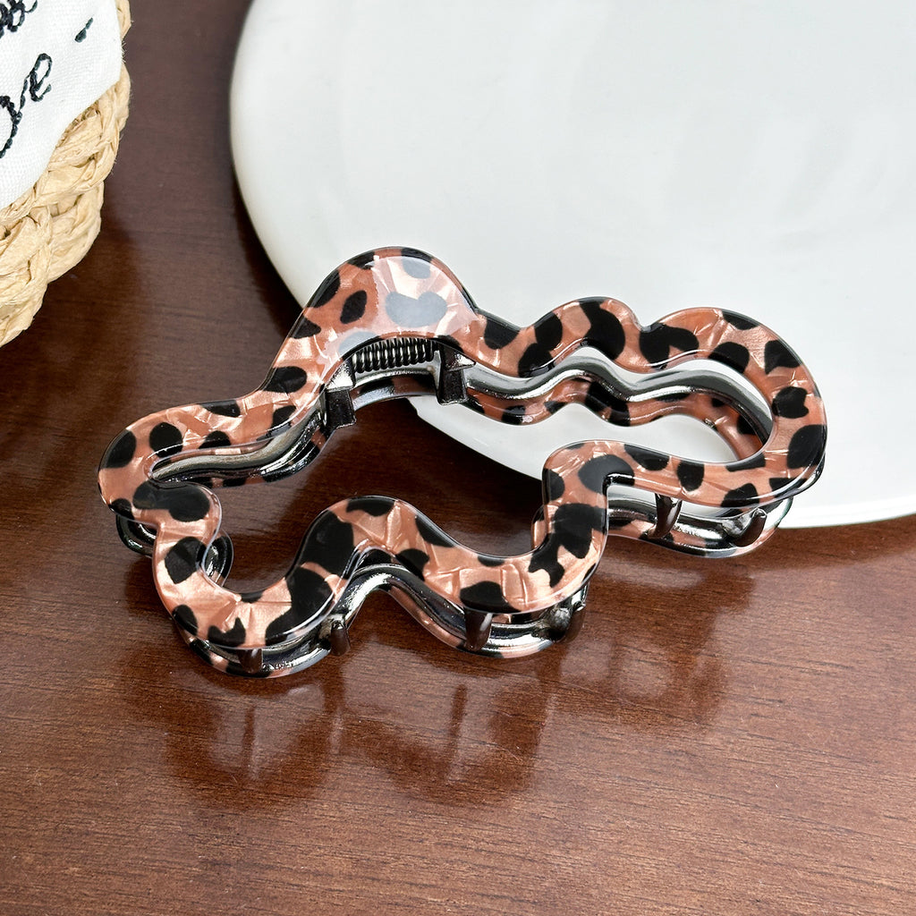 Leopard Print Hair Claw Clip - Cloud