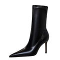 Pointed Toe Stiletto Sock Ankle Boots