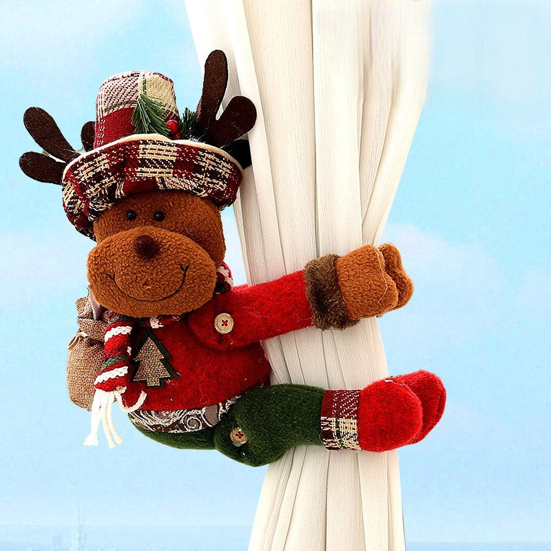 Christmas Curtain Tieback Plush Character Decoration - Deer