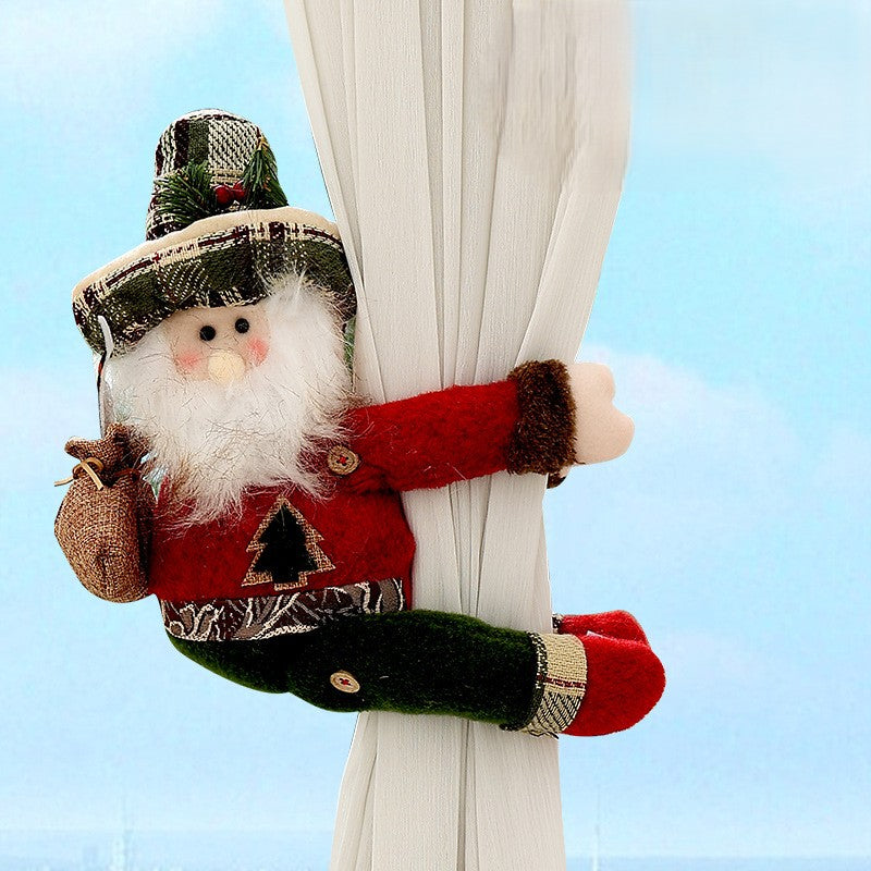 Christmas Curtain Tieback Plush Character Decoration - Santa