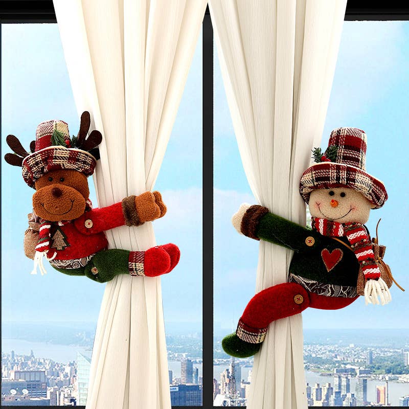 Christmas Curtain Tieback Plush Character Decoration