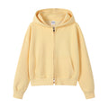 Double Ended Zip Cropped Hoodie - Yellow