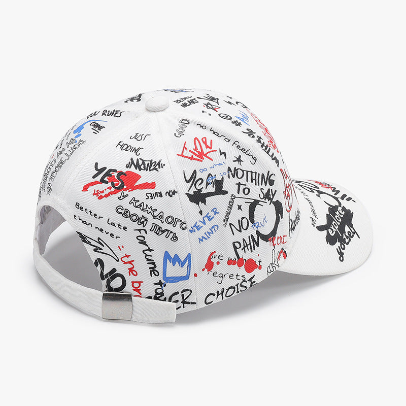 Graffiti Doodle Print Curved Brim Cap - view 2