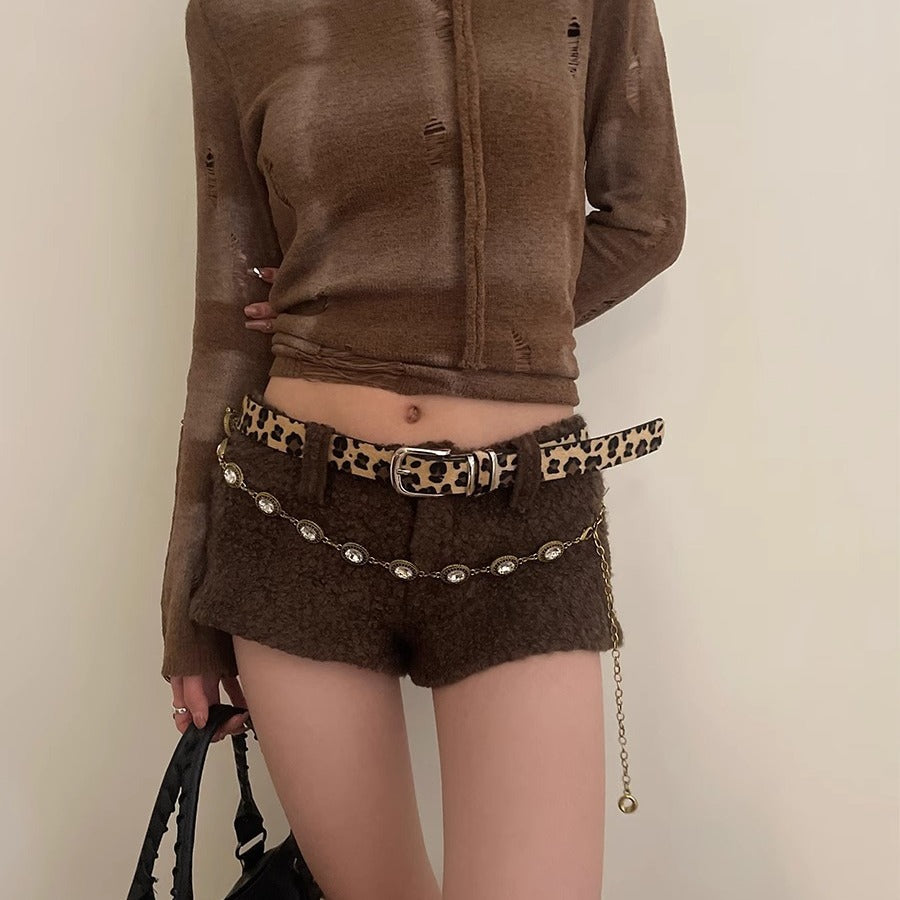 Studded Animal Print Western Belt - view 2