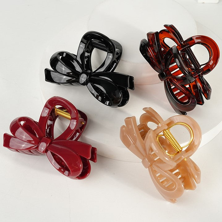 Layered Double Bow Hair Claw Clip