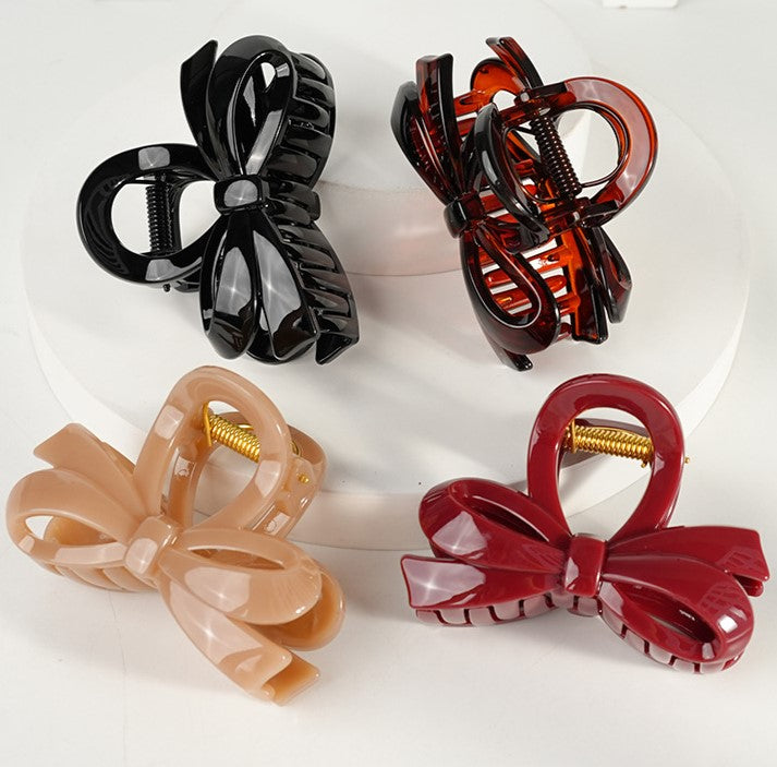 Layered Double Bow Hair Claw Clip - view 1