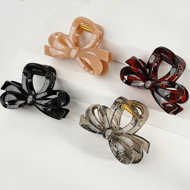 Layered Double Bow Hair Claw Clip - view 2