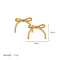 Ribbon Bow Wrap Around Stud Earrings - Gold