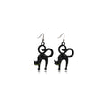 Spooky Cat And Spider Dangle Earrings - Cat