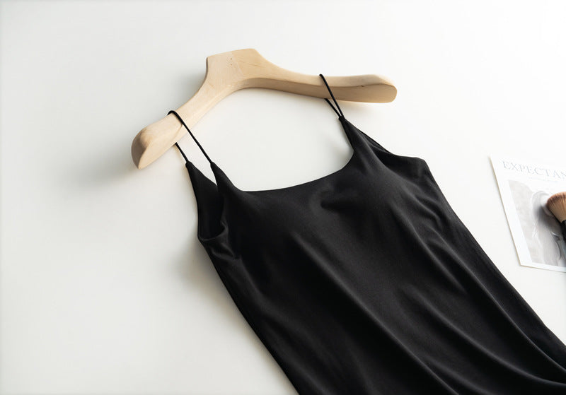 Silky Built In Bra Camisole Tank - black - 2