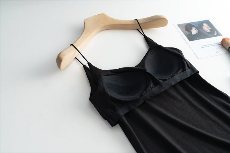 Silky Built In Bra Camisole Tank - black - 3