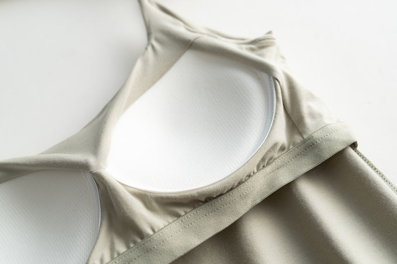 Silky Built In Bra Camisole Tank - sage - 6