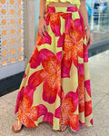 Tropical Floral High Waist Maxi Skirt - Decor