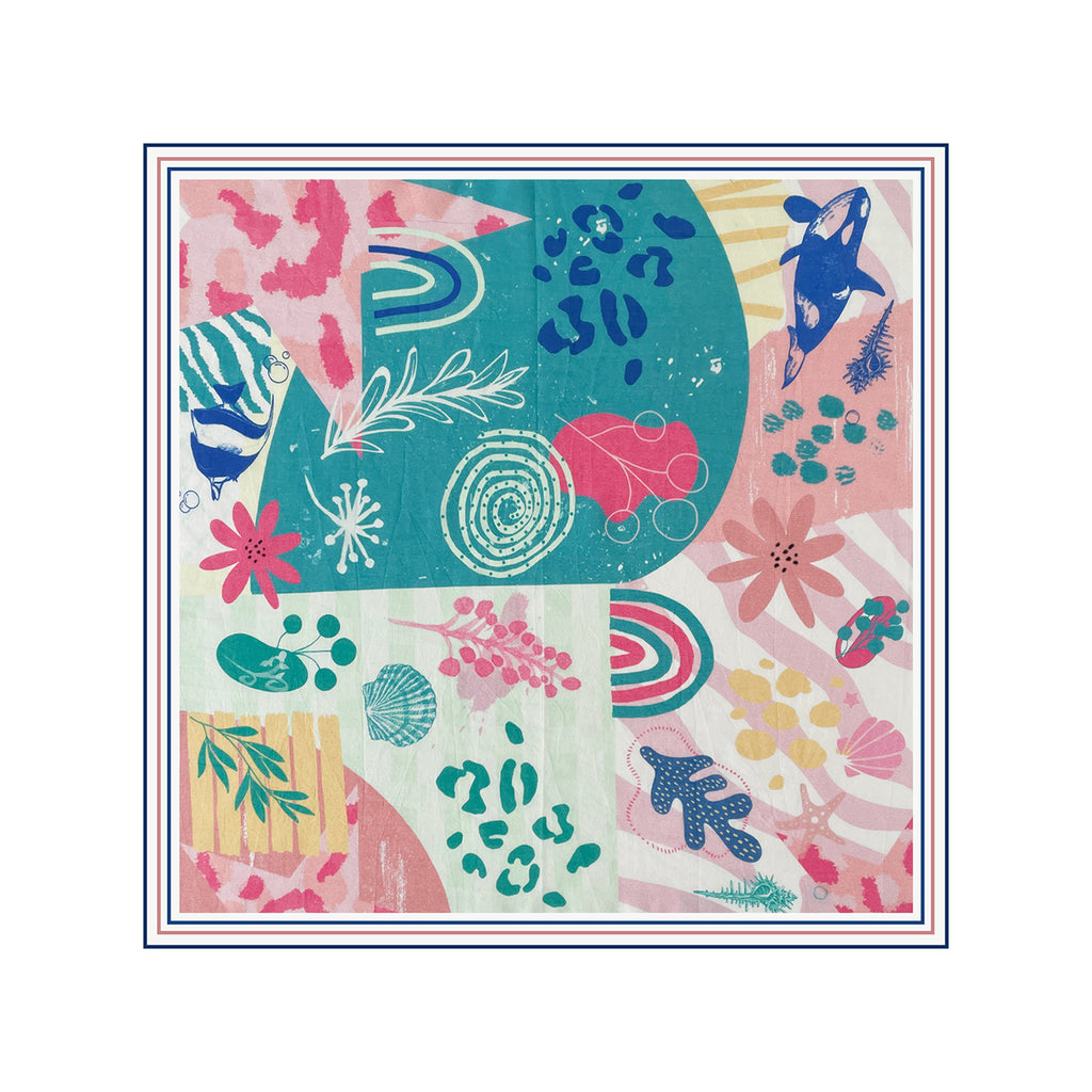 Summer Ocean And Blossom Print Bandana - NO-4